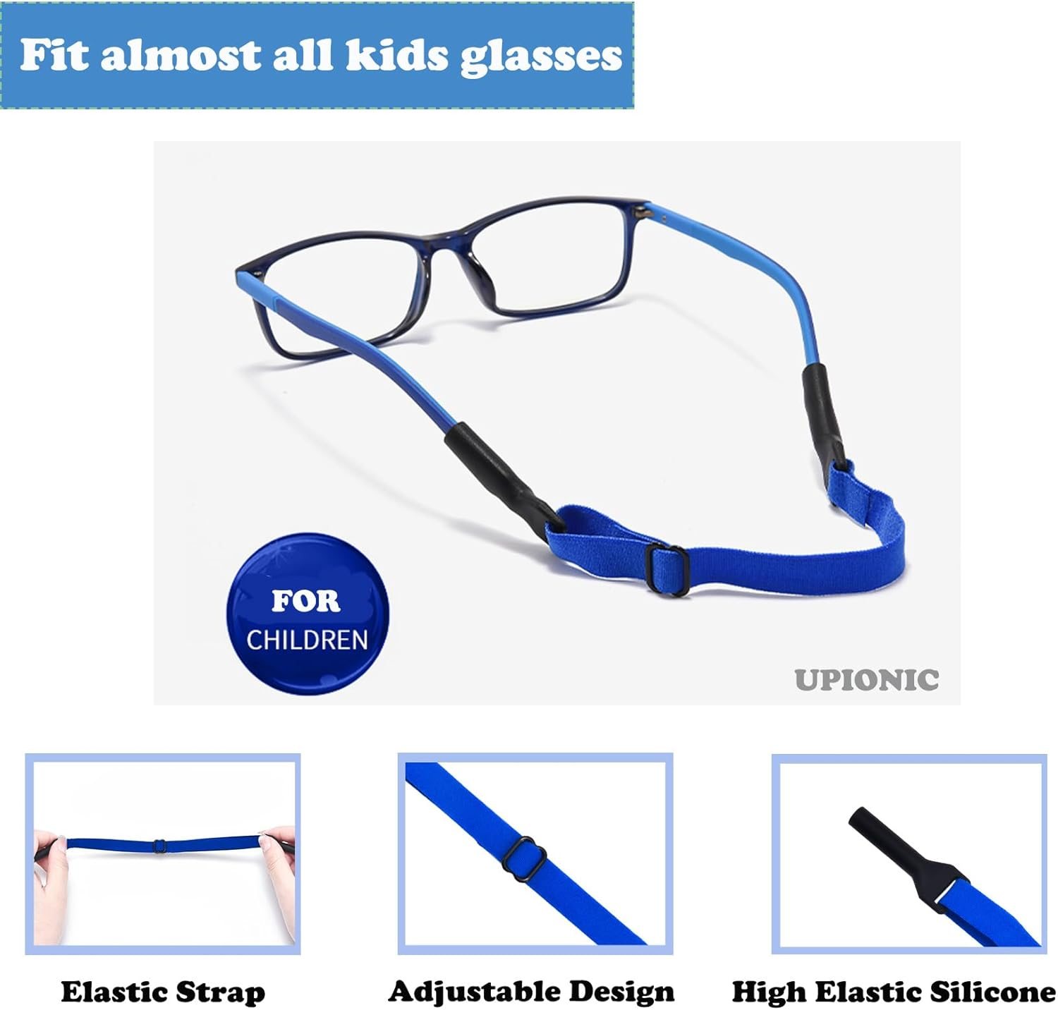 UPIONIC Adjustable Kids Glasses Strap, 5Pcs No Tail Spectacle Straps, Kid'S Eyewear Holder Strap for Boy and Girl - Multiple Colors 1 image number 7