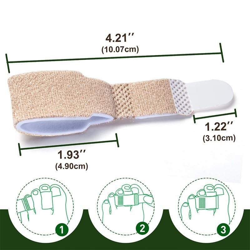 Hammer Toe Straighteners for Bent Toes, 4 Pack Toe Splints, Toe Corrector, Toe Wraps for Curled Toes, Crooked Toes and Hammer Toes (Skin, One Size) image number 3