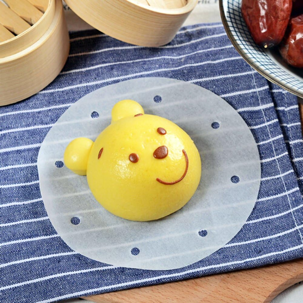 Janyun 200Pcs 9 Inch Air Fryer Parchment Paper Liners Bamboo Steamer Baking Sheets for Air Fryer Accessories (9 Inch) image number 2