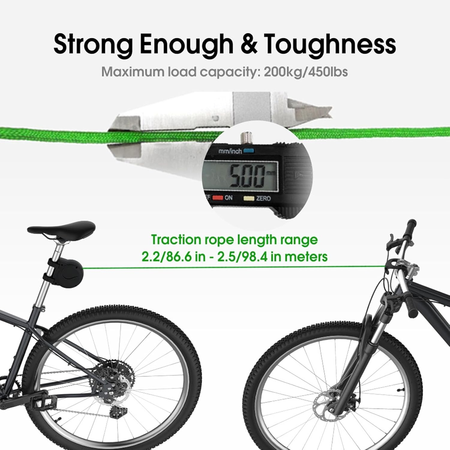 Bicycle Trailer Strap - Adaptable Bicycle Strap Bicycle Tow Rope,Foldable Bicycle Traction Rope Compact & Portable for Outdoor Family Adventures