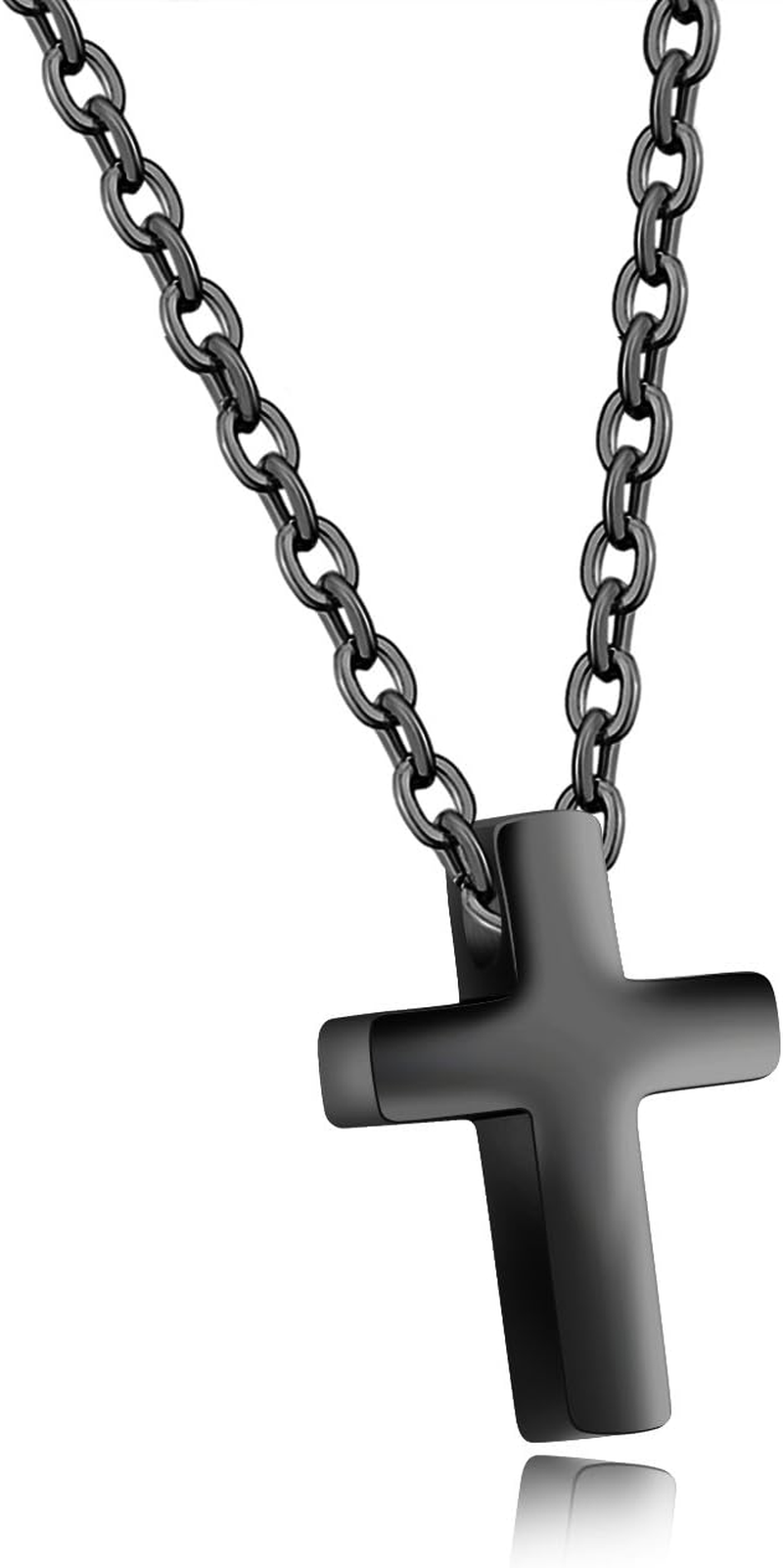 TEMICO Tiny Simple Cross Pendant for Children Boys Girls Stainless Steel Small Necklace with 16" Chain