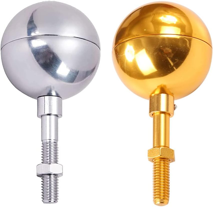 Flag Pole Ball Ornament with Aluminum Anodized Finish Weather Resistant Replacement for Standard Flag Poles (Light Gold, 3") - Silver image number 6