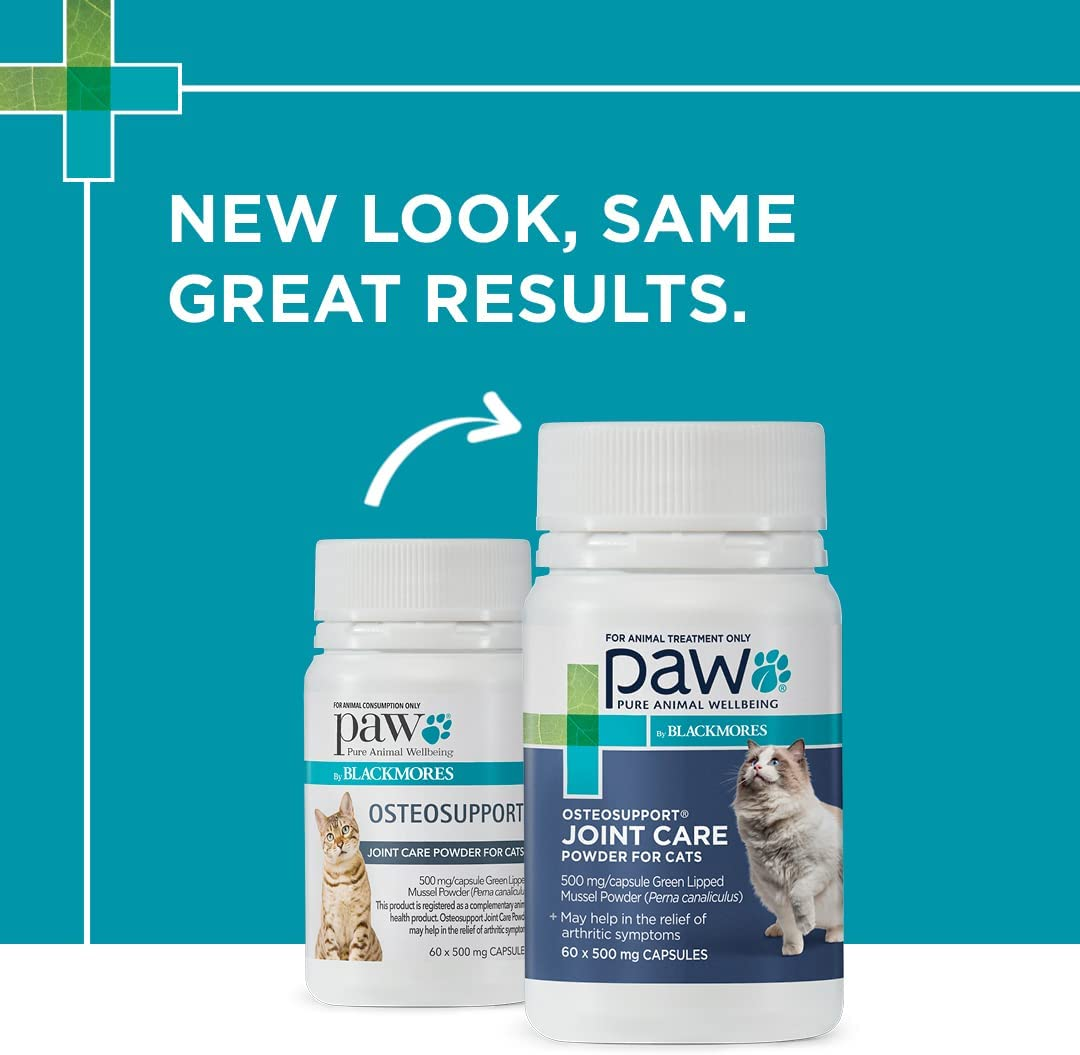 PAW by Blackmores Osteosupport&reg; Joint Care Powder for Cats | Provides Relief of Arthritic Symptoms | 60 Capsules image number 1