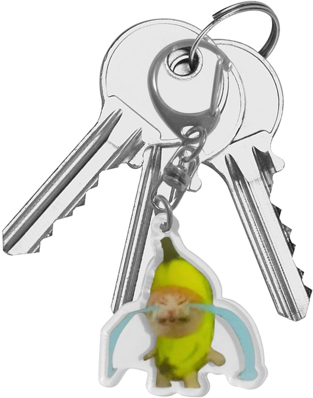 Nybhyjka Banana Keychain,Cute Crying Sounds Making Key Tags - 2D Acrylic Key Chain Pendant for Backpacks Purse Wallet School Bags Kids Adults