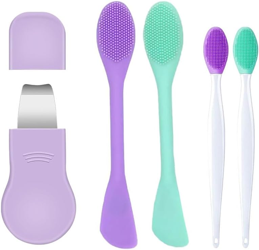 Lyhaogao Silicone Blackhead Remover Tool and Pore Cleanser Brush Set, 5Pcs Facial Cleansing Kit with Soft Bristles for Deep Cleansing, Exfoliation and Blackhead Removal, Daily Face Care (Unisex) image number 2