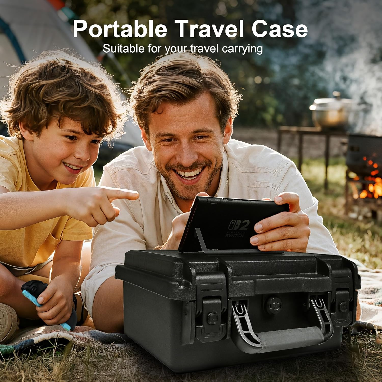 Lekufee Waterproof Hard Carrying Case Compatible with Nintendo Switch 2, Dock, Switch 2 Pro Controller, Switch 2 Camera, Game Cartridges(8 Pcs), and More Accessories(Bag & Case ONLY)