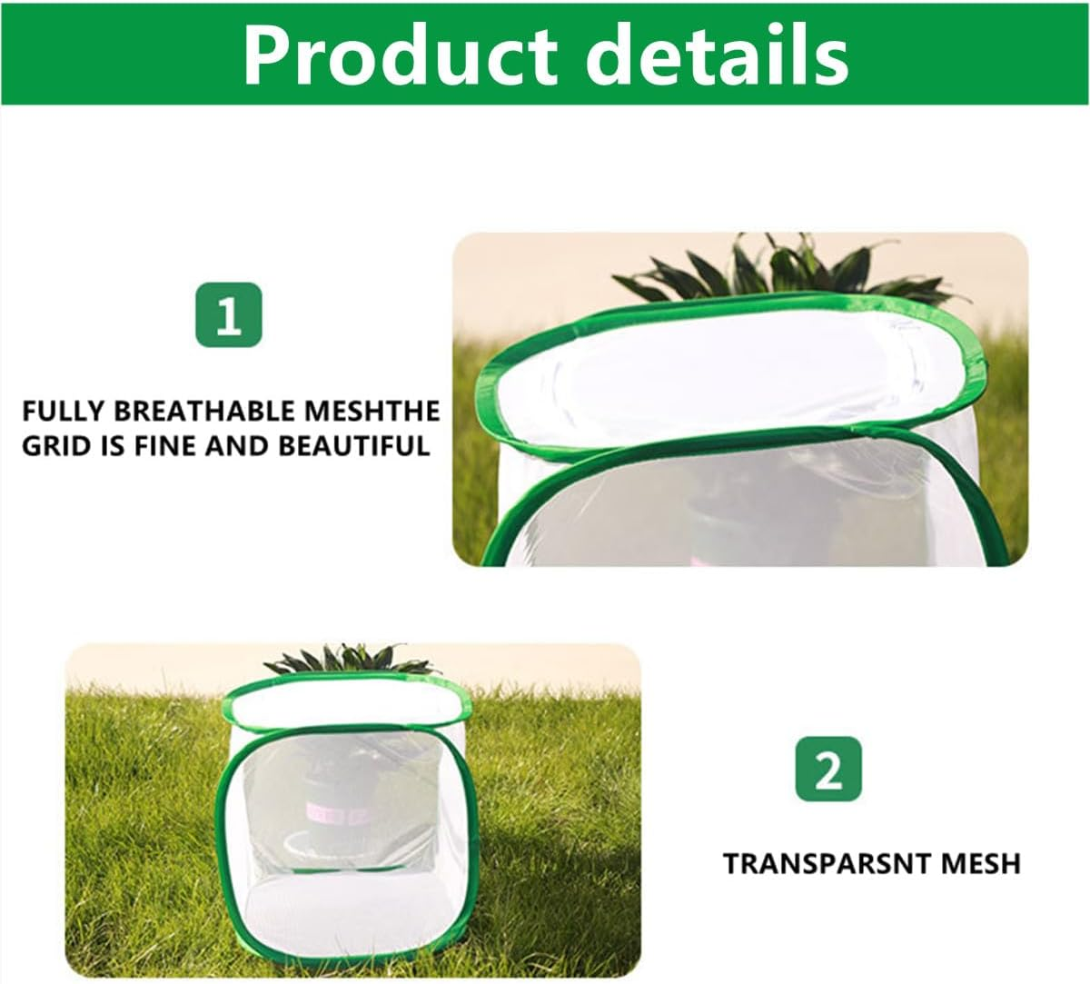 Outdoor Pop-Up Insect Butterfly Habitat Cage,Collapsible Mesh Cage Terrarium with Clear View,Insect Enclosure,40&times;40&times;60Cm image number 4