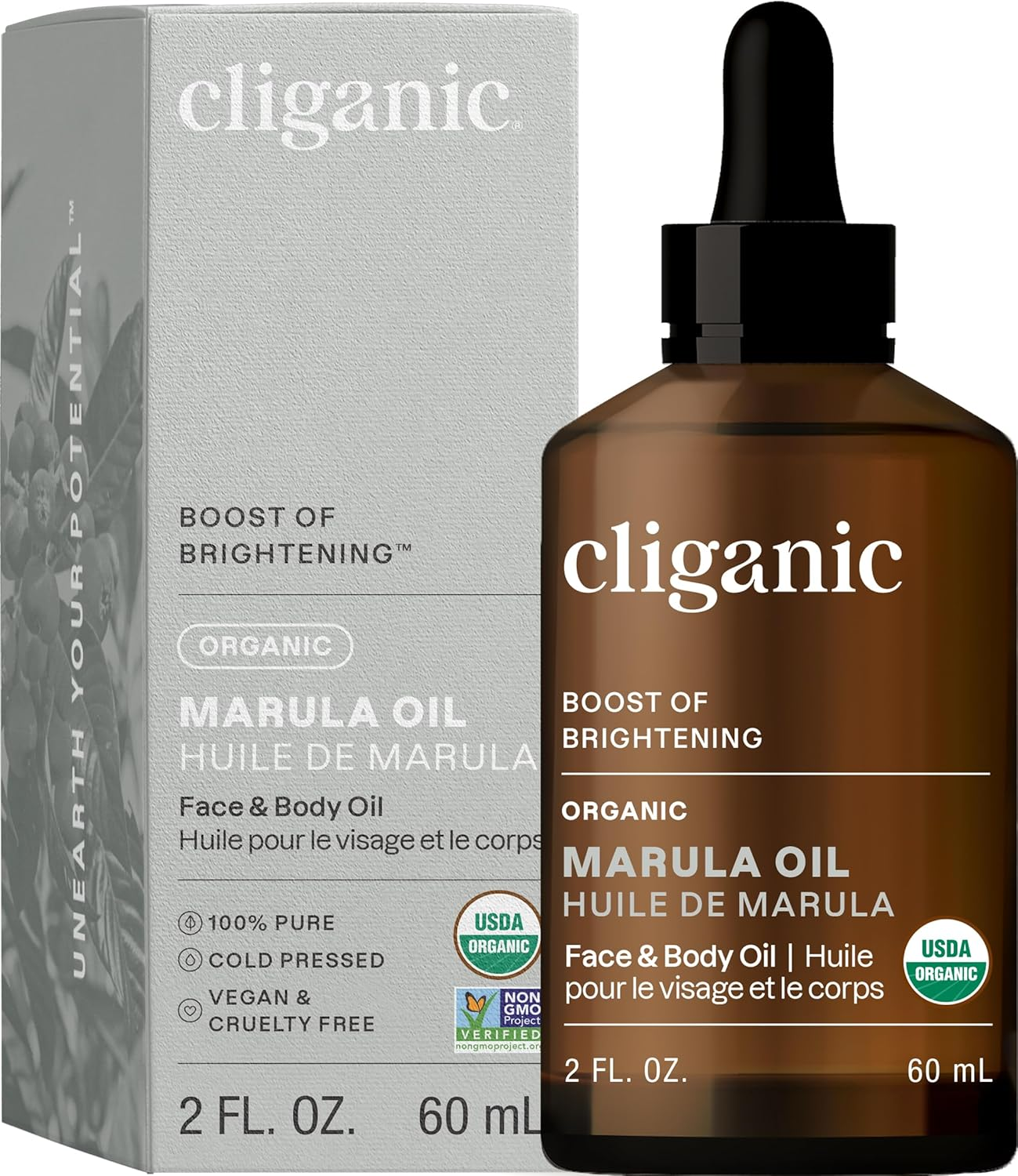 Cliganic Organic Marula Oil, 2Oz - 100% Pure - for Face & Hair | Natural Cold Pressed Unrefined (Packaging May Vary) image number 3