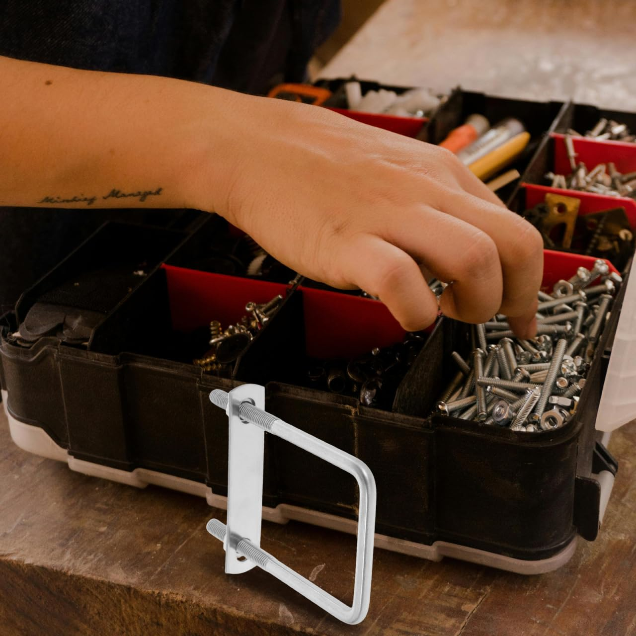 Operitacx Square U-Bolt, 2.4 * 4.7In Heavy Duty Stainless Steel U Bolt with Nuts & Plate for Wood, Sailboat Trailers, Tube, Industrial Supplies