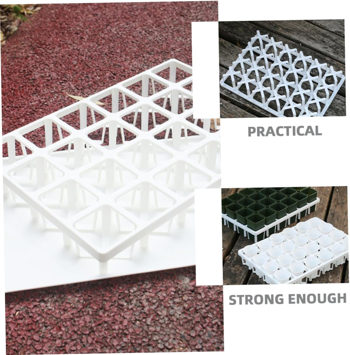 6Pcs Square Nursery Pot Rack Storage Stands for Seedlings and Sturdy Practical Planter Pot Holder High Bearing Capacity for Gardening Supplies image number 6