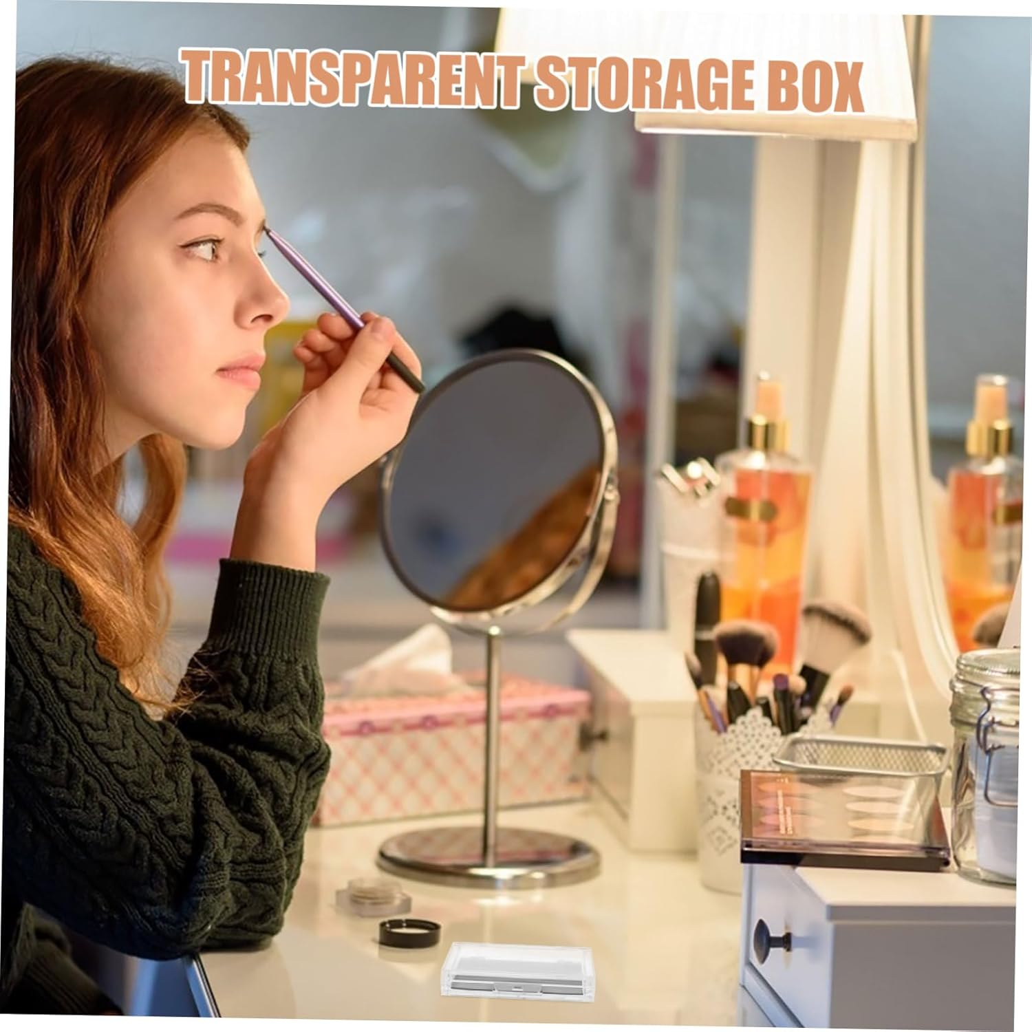 TOVINANNA Travel Cosmetic Case Magnetic Palette Eyeshadow Box Eyeshadow Holder Makeup Pallet image number 6