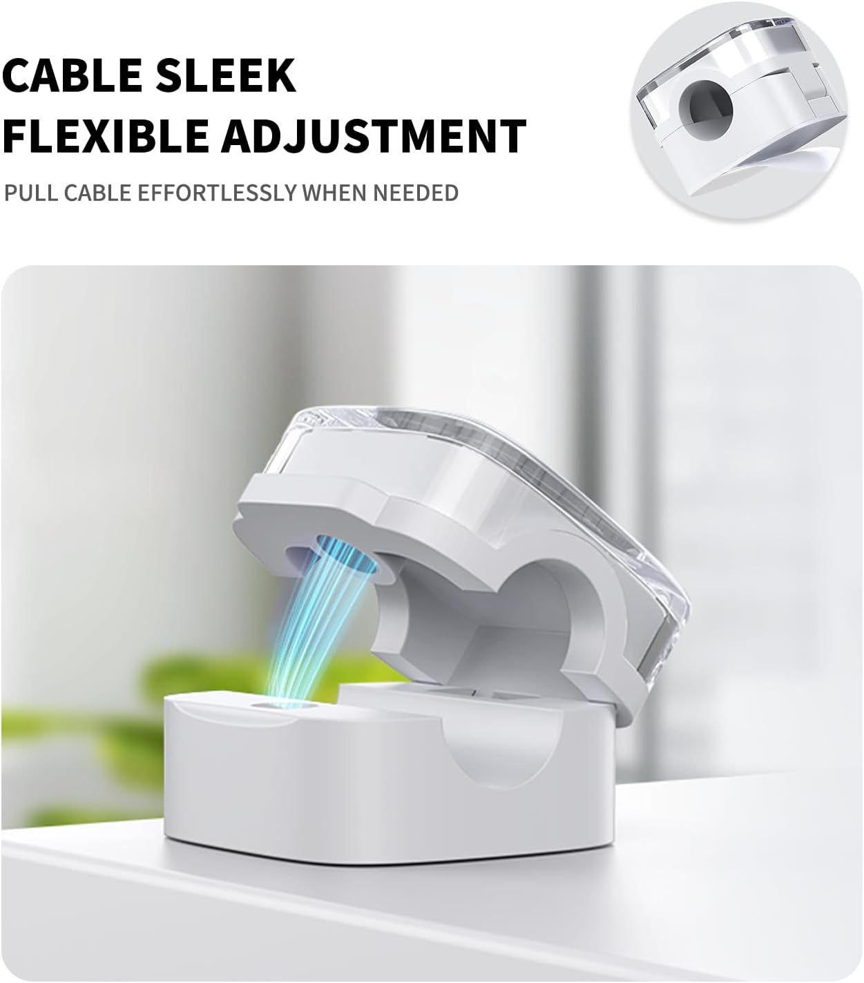 ONBPIY 6 Pack Magnetic Cable Clips Adhesive Cord Holder Wire Desk Organizer Keeper for USB Charger Cable Home & Office Wall Kitchen Car Desktop Nightstand White image number 2