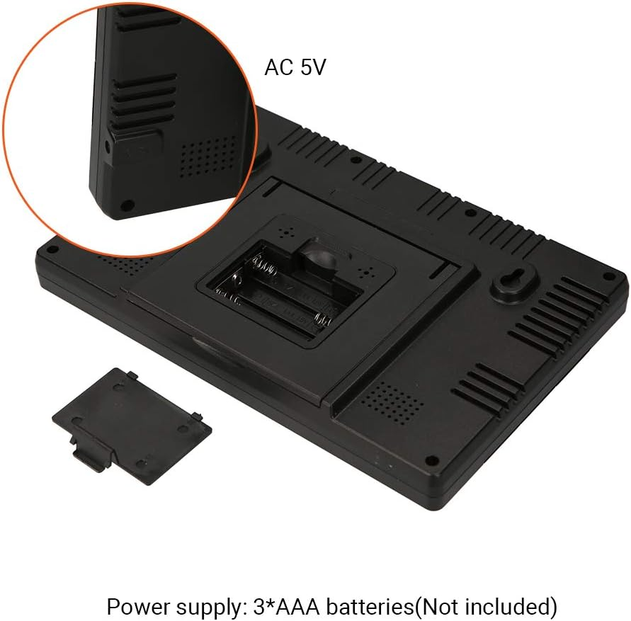 Indoor Temperature Humidity Digital Multifunctional Clock Thermo-Hygrometer with Large Color Display Backlight Perpetual Calendar Phase Alarm RF Function Table Wall Mount image number 2