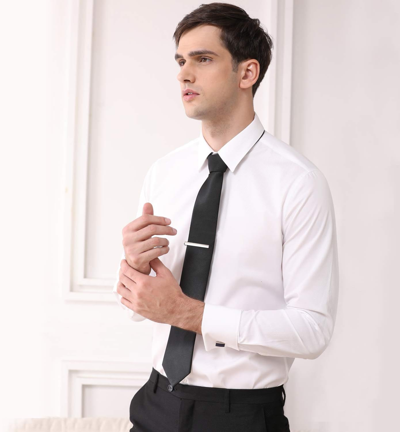 HONEY BEAR 1.97/2.12/2.36Inch Mens Tie Clip Bar - Normal Size for Business Wedding Gift,5/5.4/6Cm image number 2