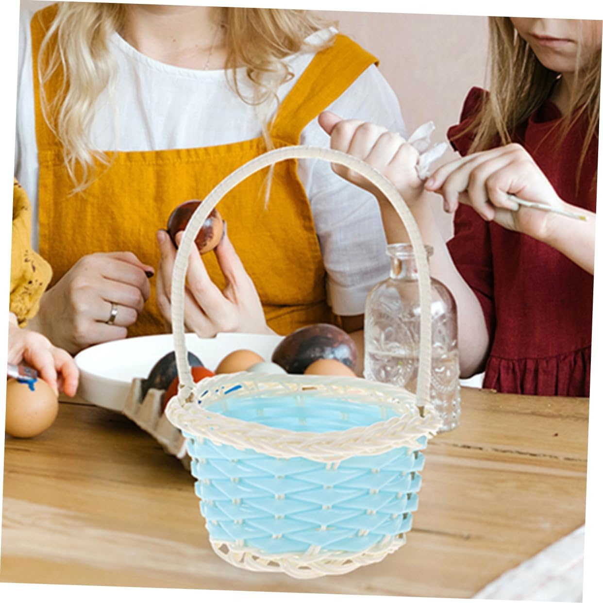 6Pcs Woven Baskets Plastic Storage Baskets Tiny Candy Serving for Shower Party Favors image number 5