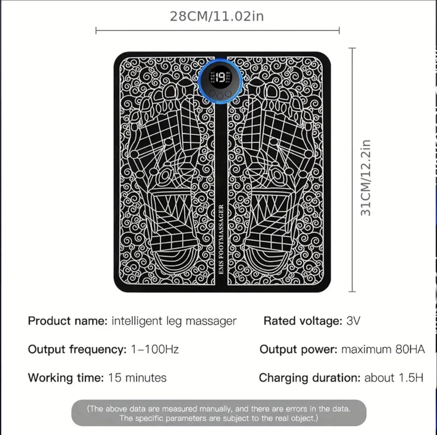 EMS Foot Massager Mat,Foot Stimulator Massager Pad&ndash;Improved Circulation and Pain Plantar Fasciitis Relief, Muscle Relaxation, Foldable Legs & Feet Massager image number 4