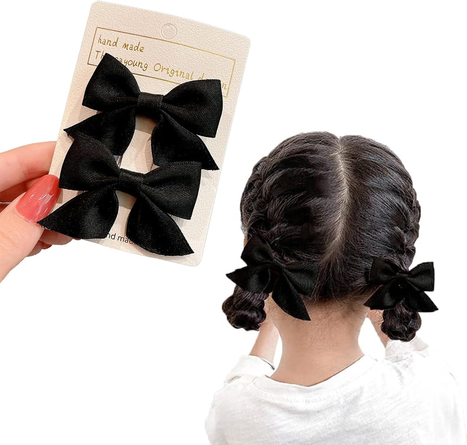 Esshogo Hair Clip Bow, Hair Bow, Hair Clip Black, Bow Hair, Hair Bow Christmas, Hair Clips Women with Bows, Hair Clips Children'S Bows image number 5