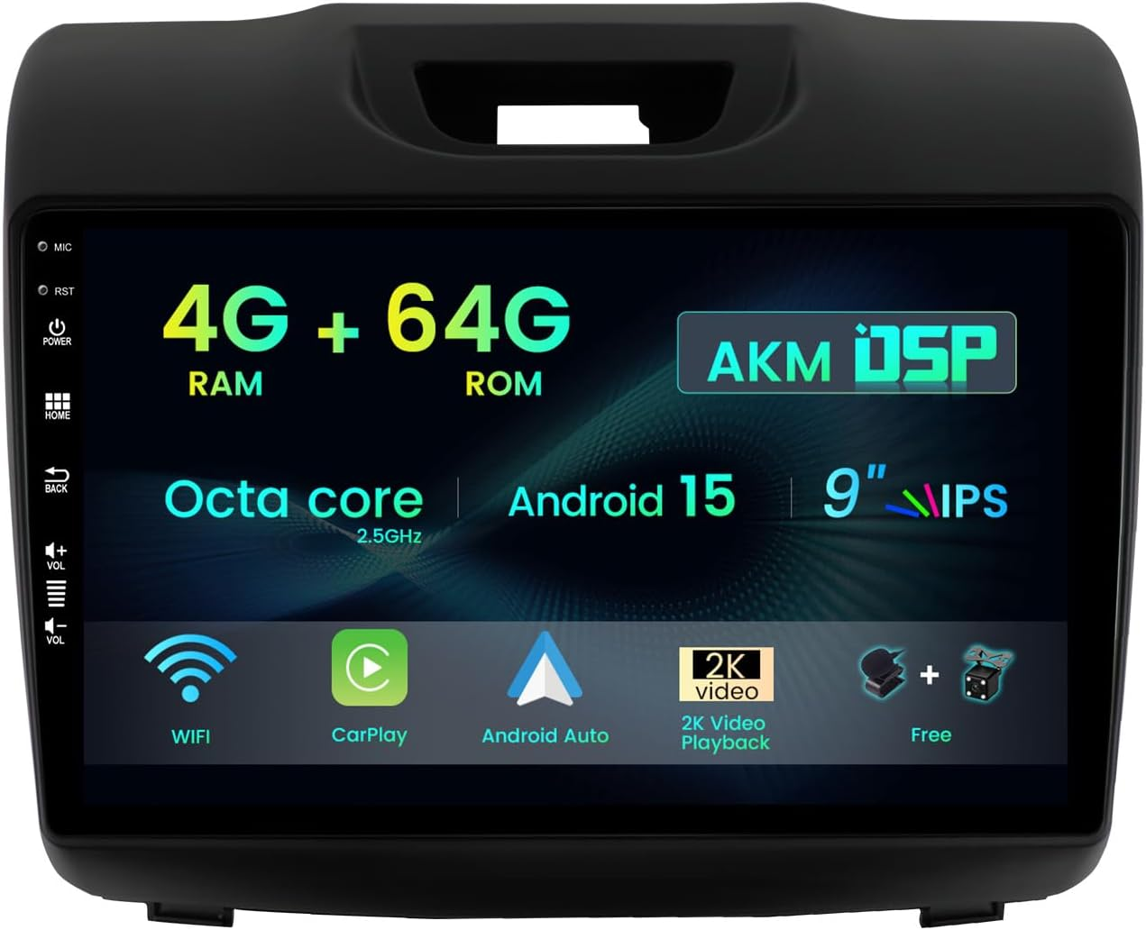 Double Din Android 15 Car Stereo Radio GPS Navigation for Isuzu D-Max DMAX 2012-2020 Head Unit Camera MIC DSP Carplay Bluetooth FM Wifi SWC Mirror Link Aux