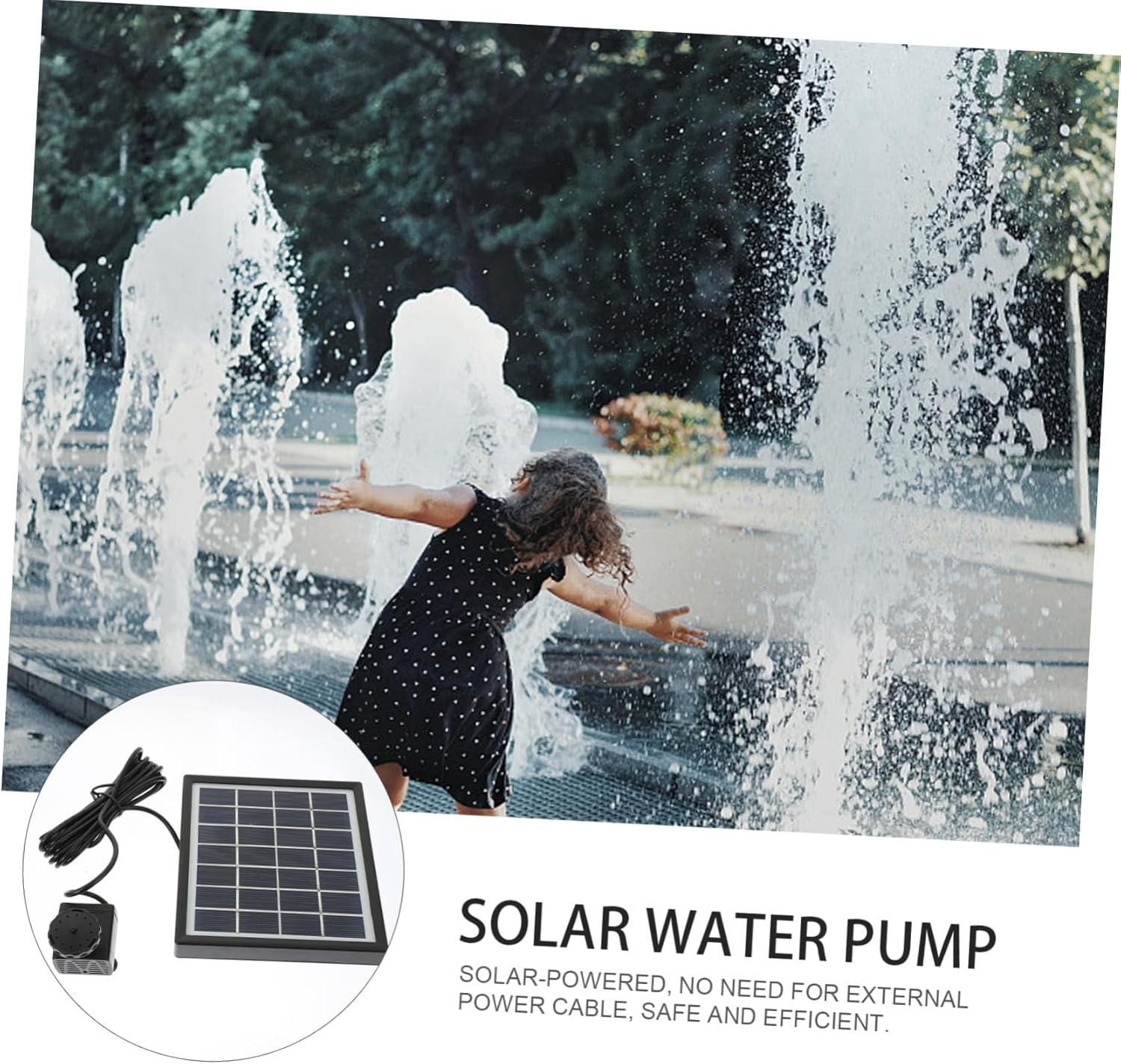 Household Solar Fountain Pump for Garden Ponds Solar Powered Water Pump with Plastic and Stainless Steel Small Floating Outdoor Landscape Fountain Kit Water Feature image number 2