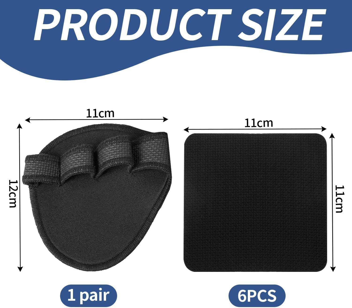 JDNFKG 6 Pieces Rubber Exercise Pads, 1 Piece Weightlifting Palm Pads, Non-Slip Training Protective Equipment, Wear Resistant Palm Protector Cover, Fitness Protective Gear image number 2