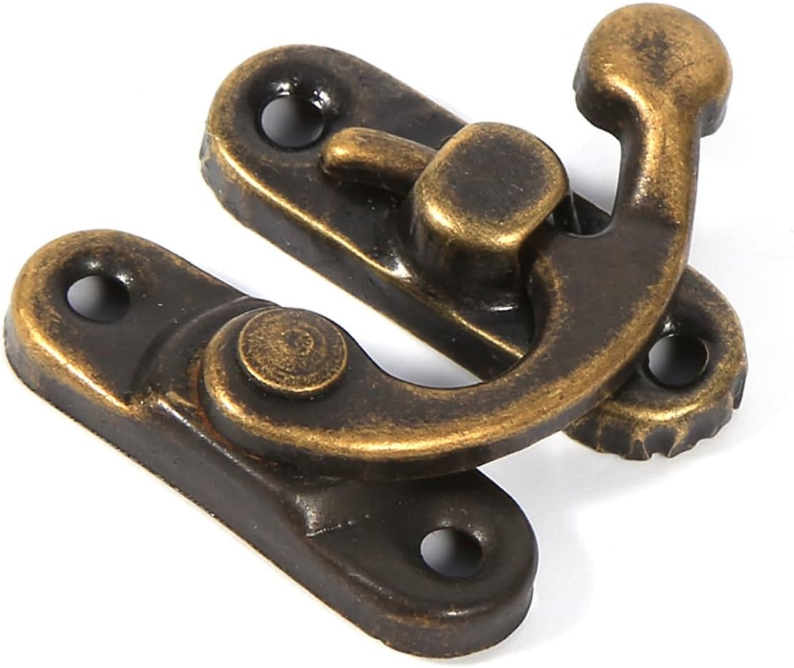 Hook for Jewelry Box 12X Antique Decorative Jewelry Wooden Box Hasp Hook with Screws Hasp (Left) image number 5