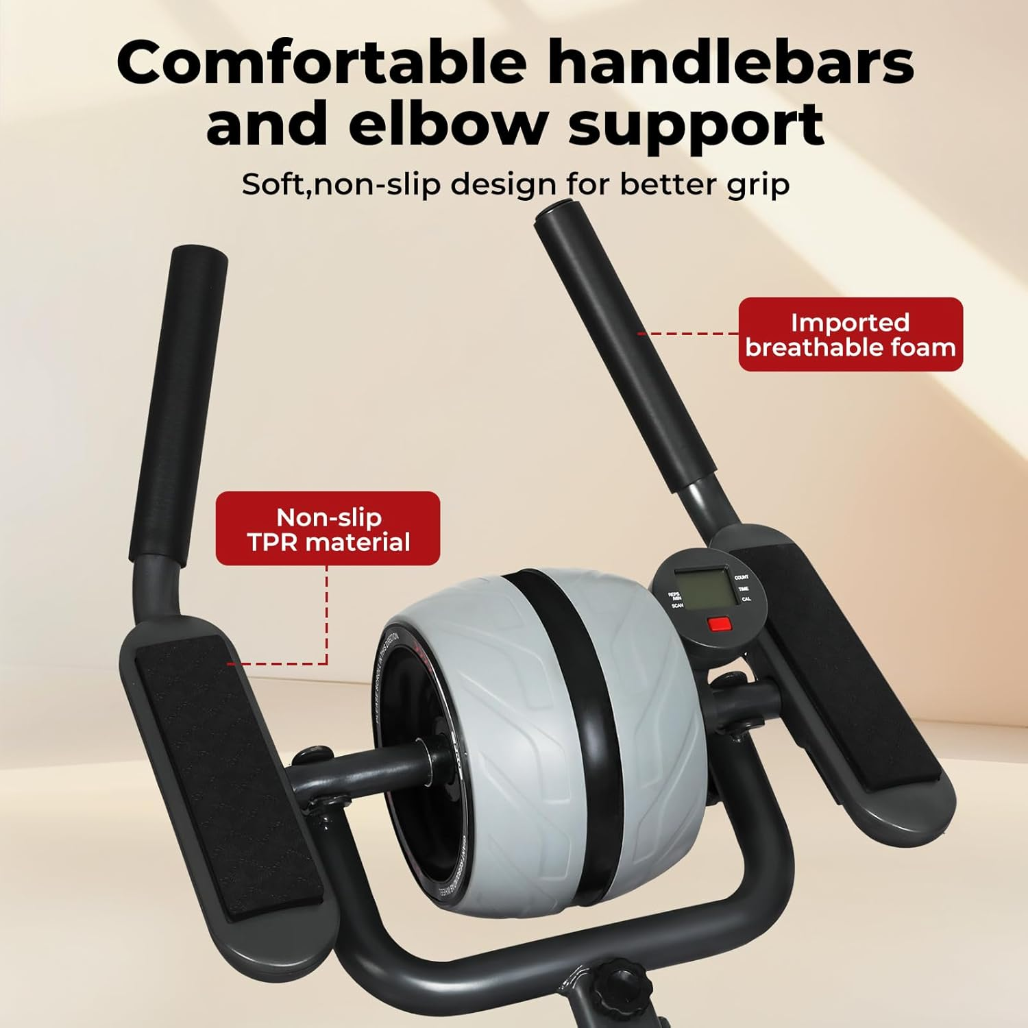 Centra 2 in 1 Ab Machine,Adjustable Abs Workout Equipment ,Foldable Ab Trainer Machine,Abdominal Trainer with Ab Roller Wheel Abdominal Exercise for Home Gym Fitness Equipment,Knee Protection, LED Monitor image number 2