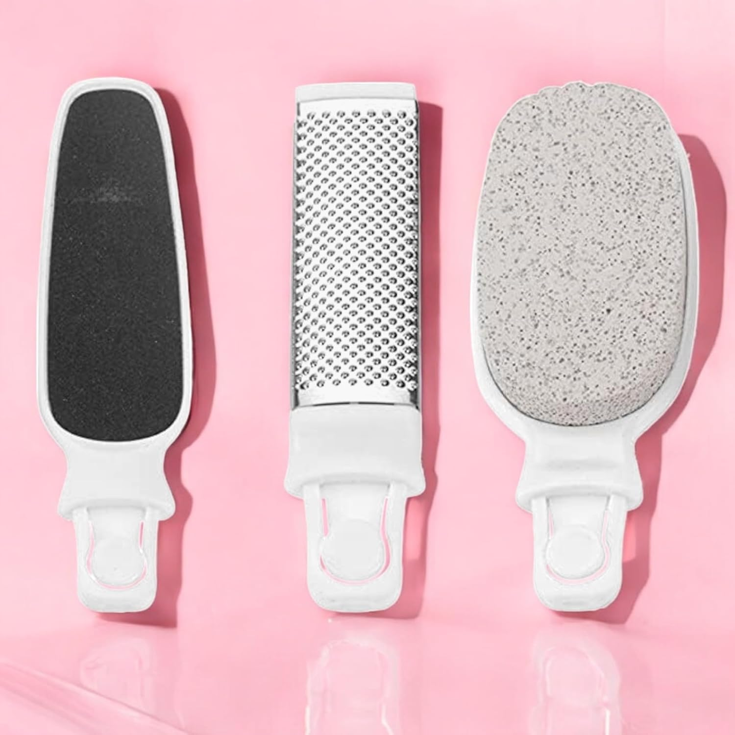 4-Piece Foot Care Pedicure Set Callus Remover Callus Rasp Callus File Foot File Foot Care Kit (White) image number 2