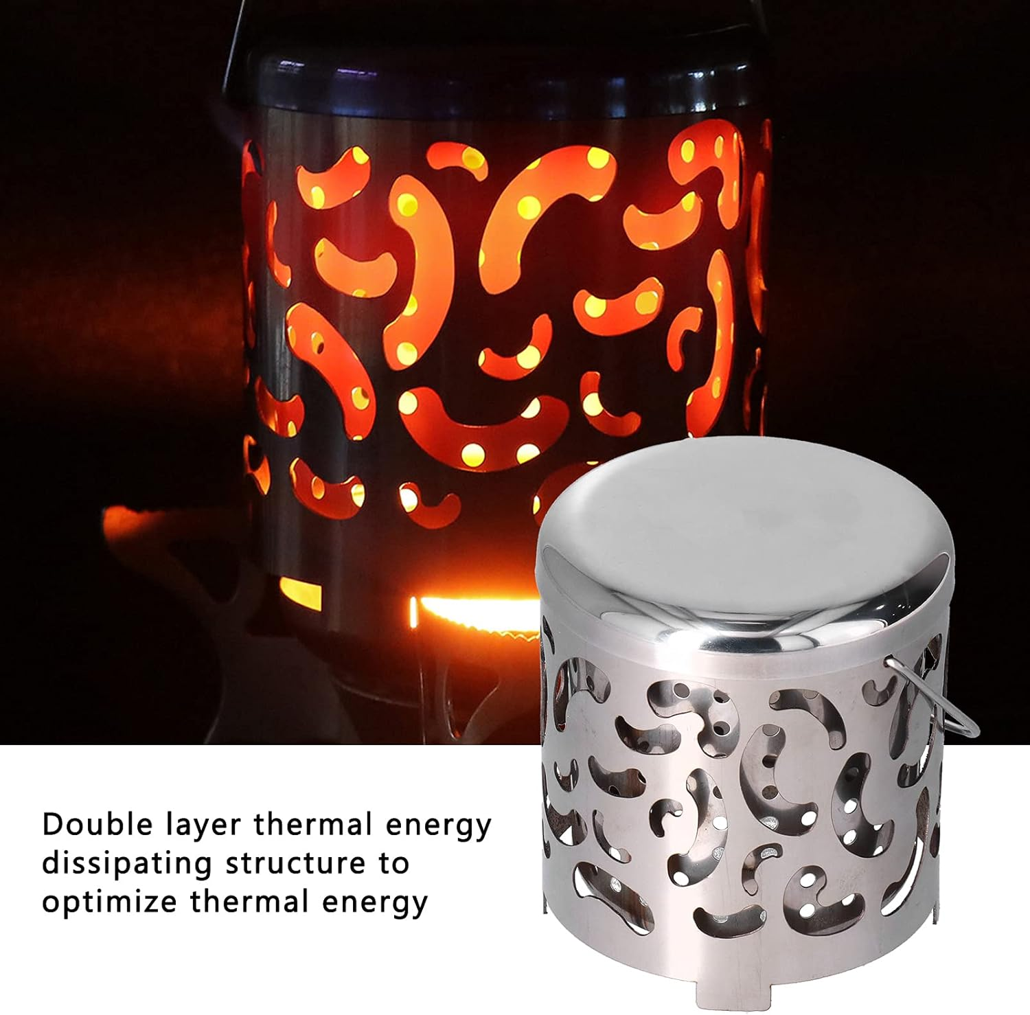 Tabletop Fire Pit, Portable Smokeless Fire Pit with Stand Stainless Steel Mini Fireplace Portable Outdoor Firepit for Camping Travel Picnic Backyard Patio Garden Decor image number 5