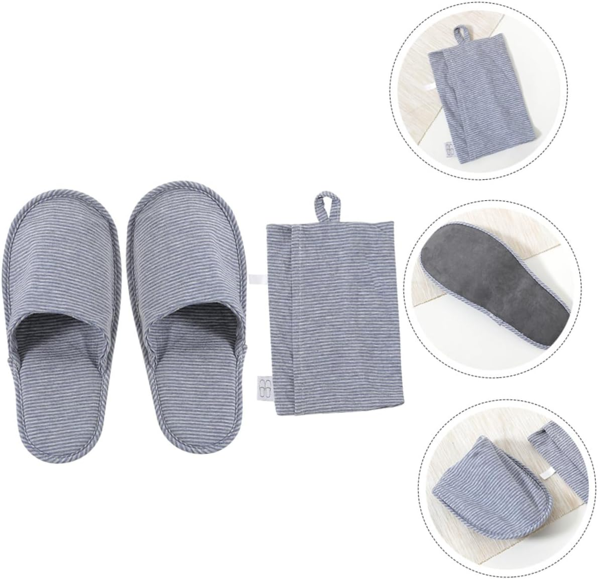 FOYTOKI Travel Slippers Folding Portable Cotton Soft Sole Lightweight Unisex Thin Design Foldable Hotel Slippers for Plane Trips and Indoor Use image number 5