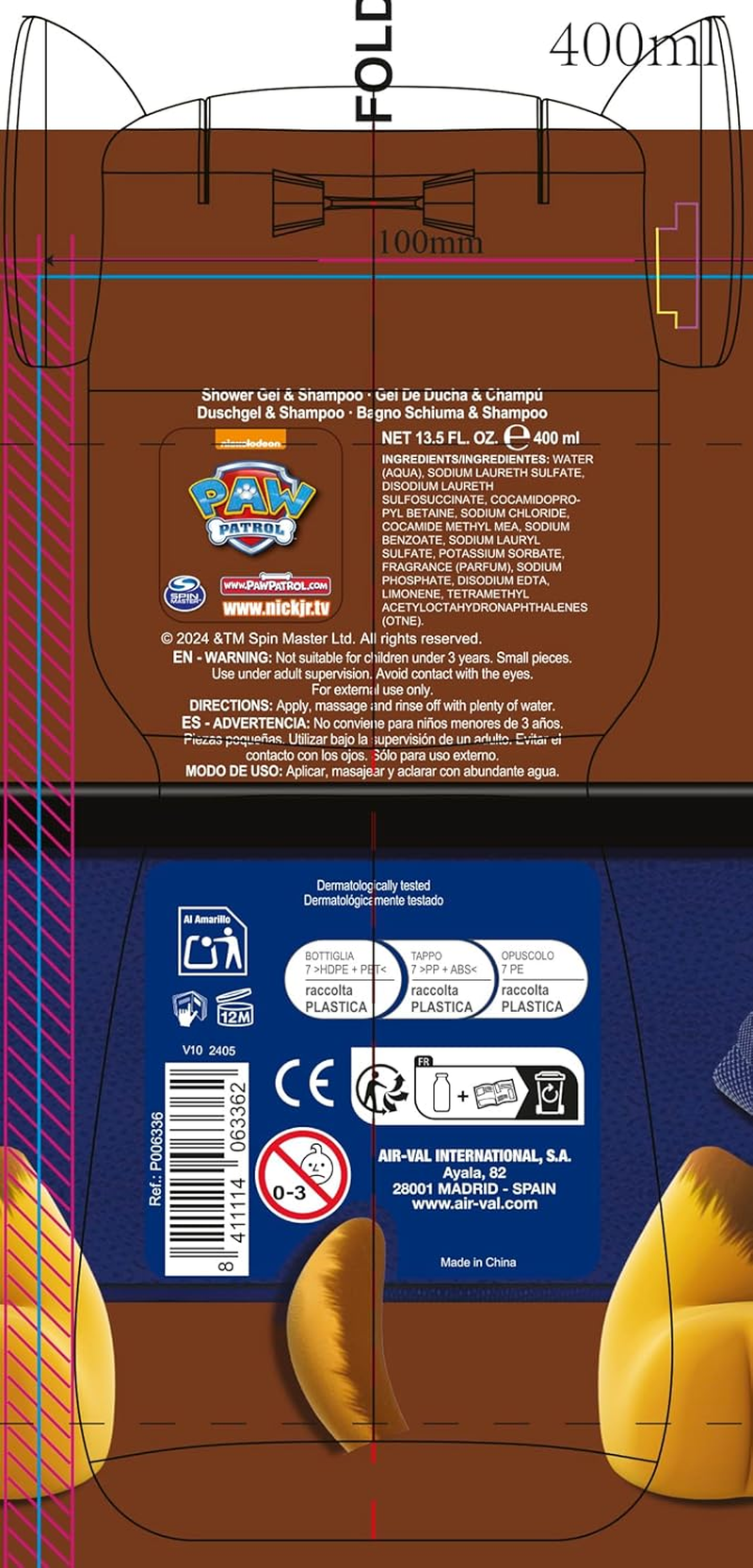 Paw Patrol 2-In-1 Shower Gel and Shampoo, Natural, Vegan and FSC Approved Shower Gel and Shampoo for Kids, 400 Ml image number 5