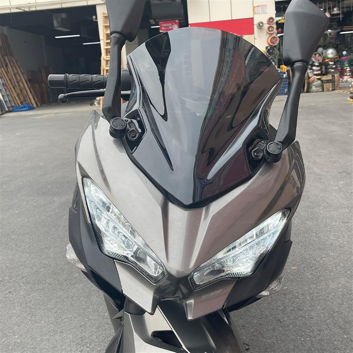 XINMINGYUE Ninja400 Motorcycle PC Plastic Windscreen Windshield Baffle Wind Deflectors Fit for Kawasaki Ninja 400 2018-2022 Headlights Motorcycle(Black) image number 4