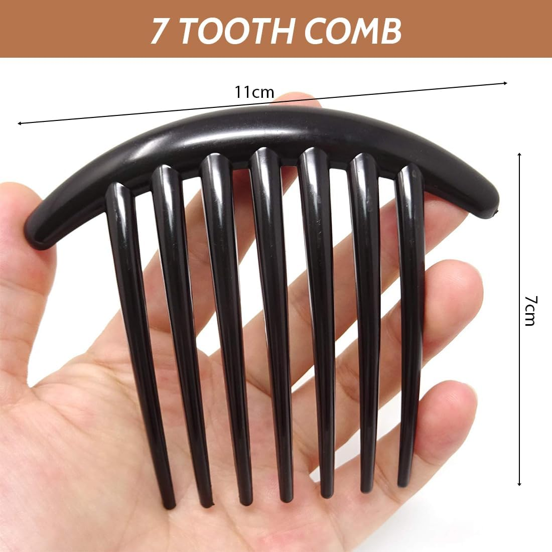 XYTAHDM Pack of 6 Hair Combs with 7 Teeth, Hair Comb for Cliping, French Hair Clip, Combs Side Combs, Acrylic Side Comb, Side Comb, Side Comb for Women image number 5