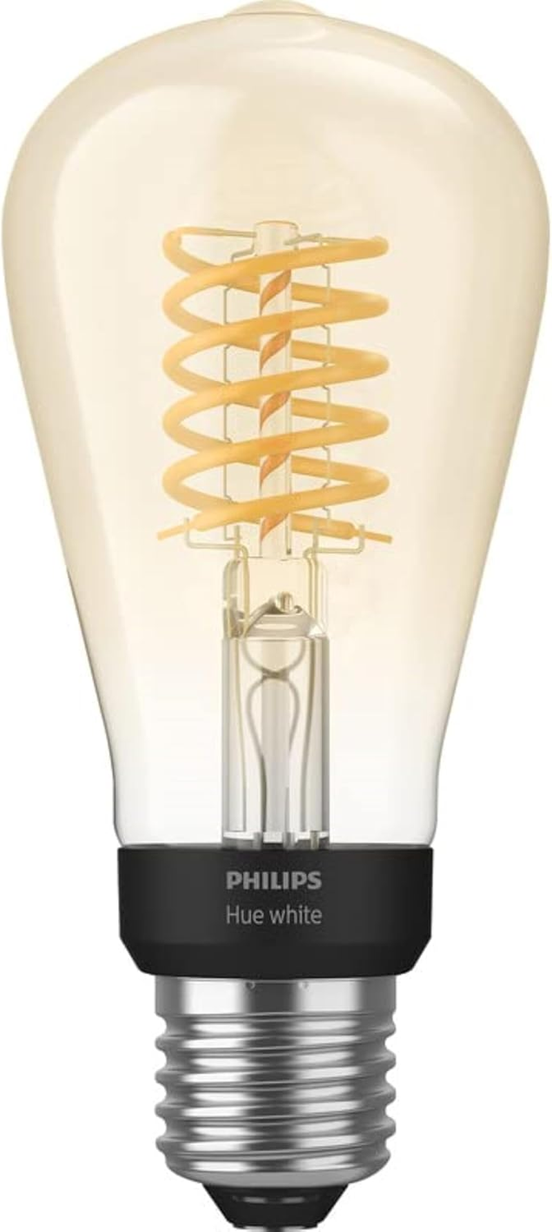 Philips Hue White E27 Filament ST64 550Lm, Warm White Light, Dimmable, Controllable via App, Compatible with Amazon Alexa (Echo, Echo Dot) image number 1