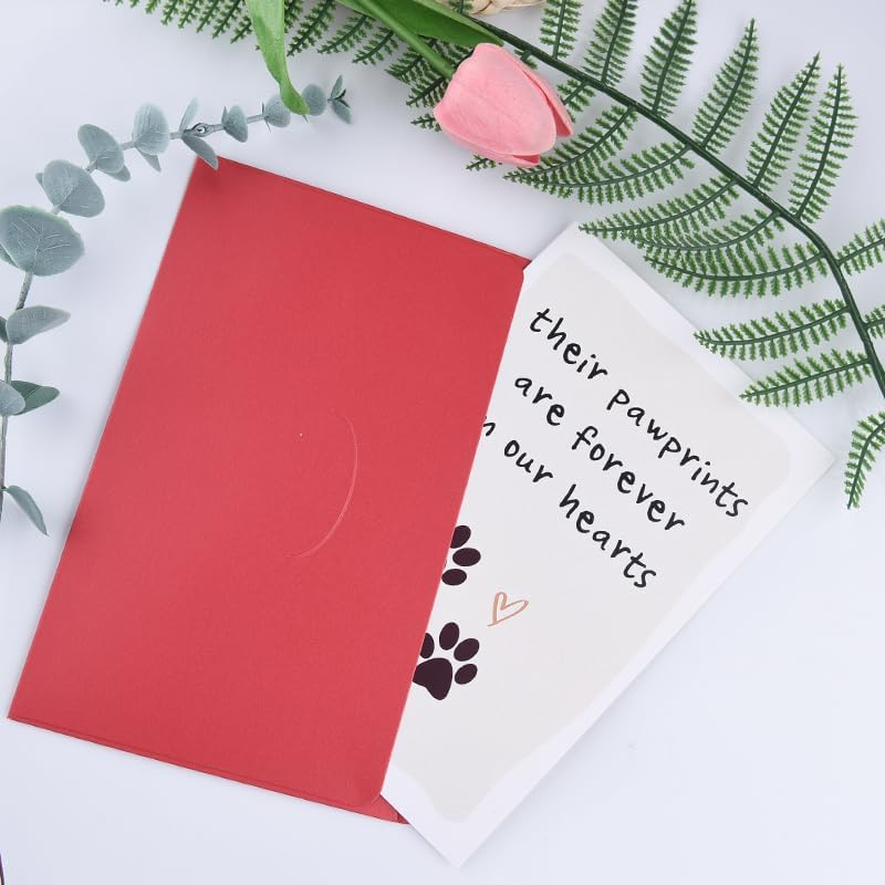 Pet Sympathy Cards Gifts Dog Pet Memorial Gifts for Loss of Dogs Pets Remembrance Condolence Card Gift Doggy Cat Loss of Dog Sympathy Card Gift with Heart and Paw Print image number 6