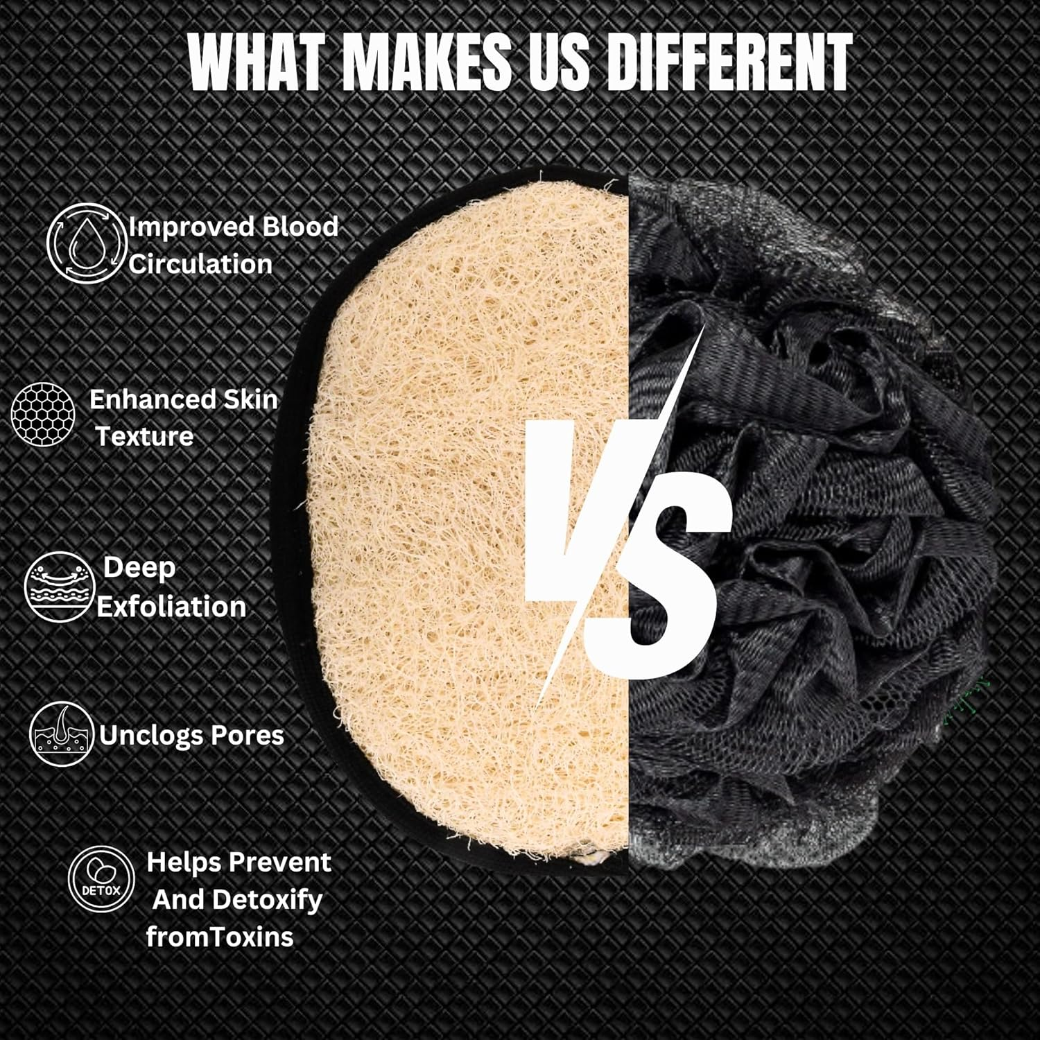 Rugged Natural Shower Loofah for Men - Tough Eco-Friendly Exfoliating Body Scrubbers, Durable & Gentle Terry Towel Cloth Pad for Manly Skin Care - Lufas, Luffa, Loufas Sponges image number 4