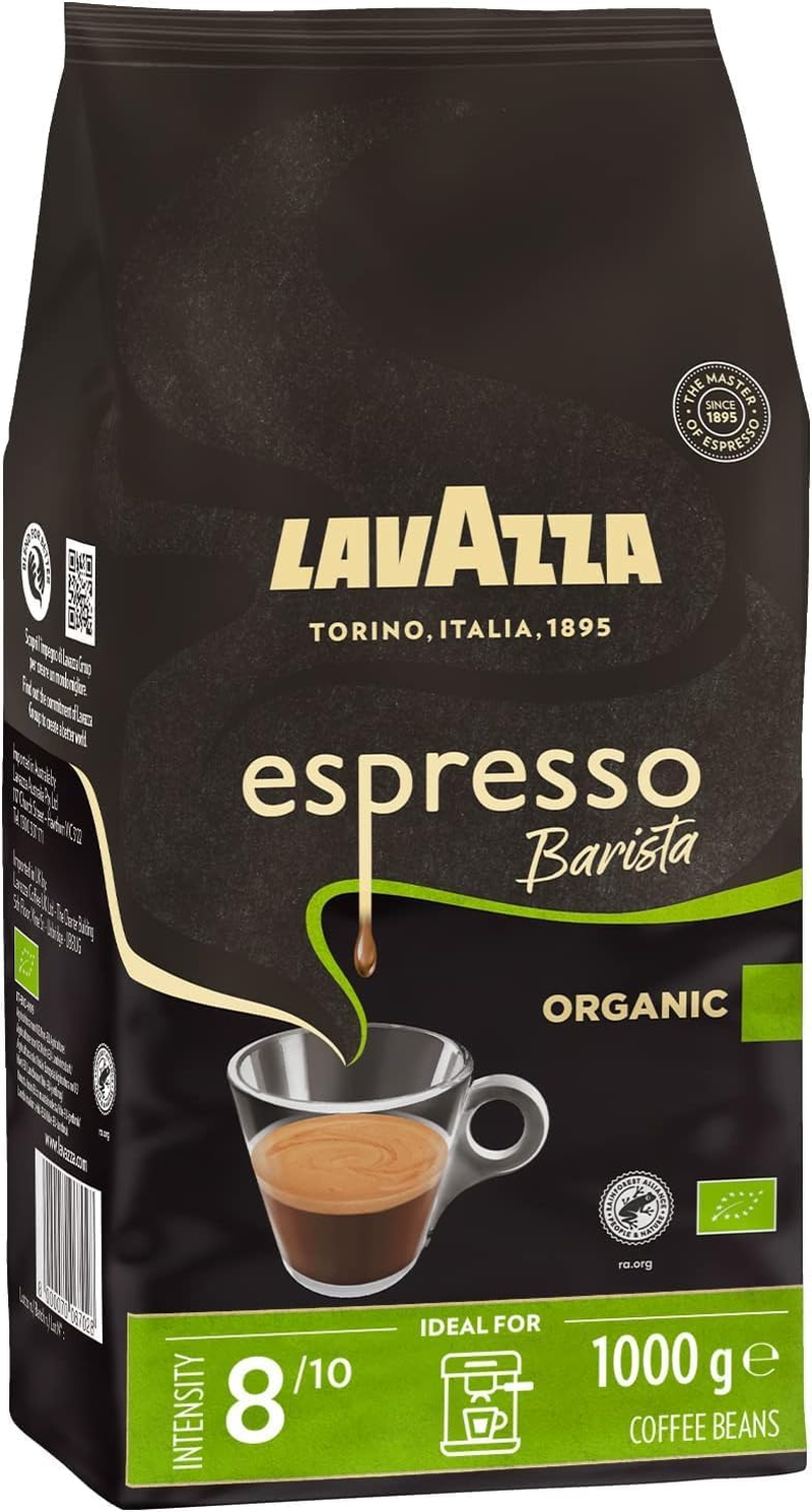 Lavazza, Espresso Barista Organic, 1 Kg, Coffee Beans, Ideal for Espresso Coffee Machines, Aromatic Notes of Dried Fruits and Hazelnuts, Premium Arabica and Robusta, Intensity 8/10, Medium Roasting image number 1