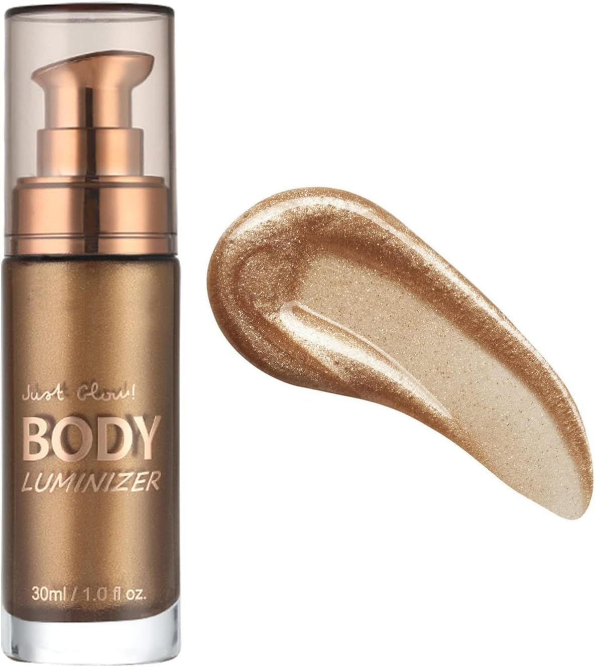 MAEPEOR Body Luminizer 6 Colors Waterproof Smooth Shimmer Face Glow Illuminator Non-Sticky Liquid Highlight (30 ML, 06 Rose Pink)