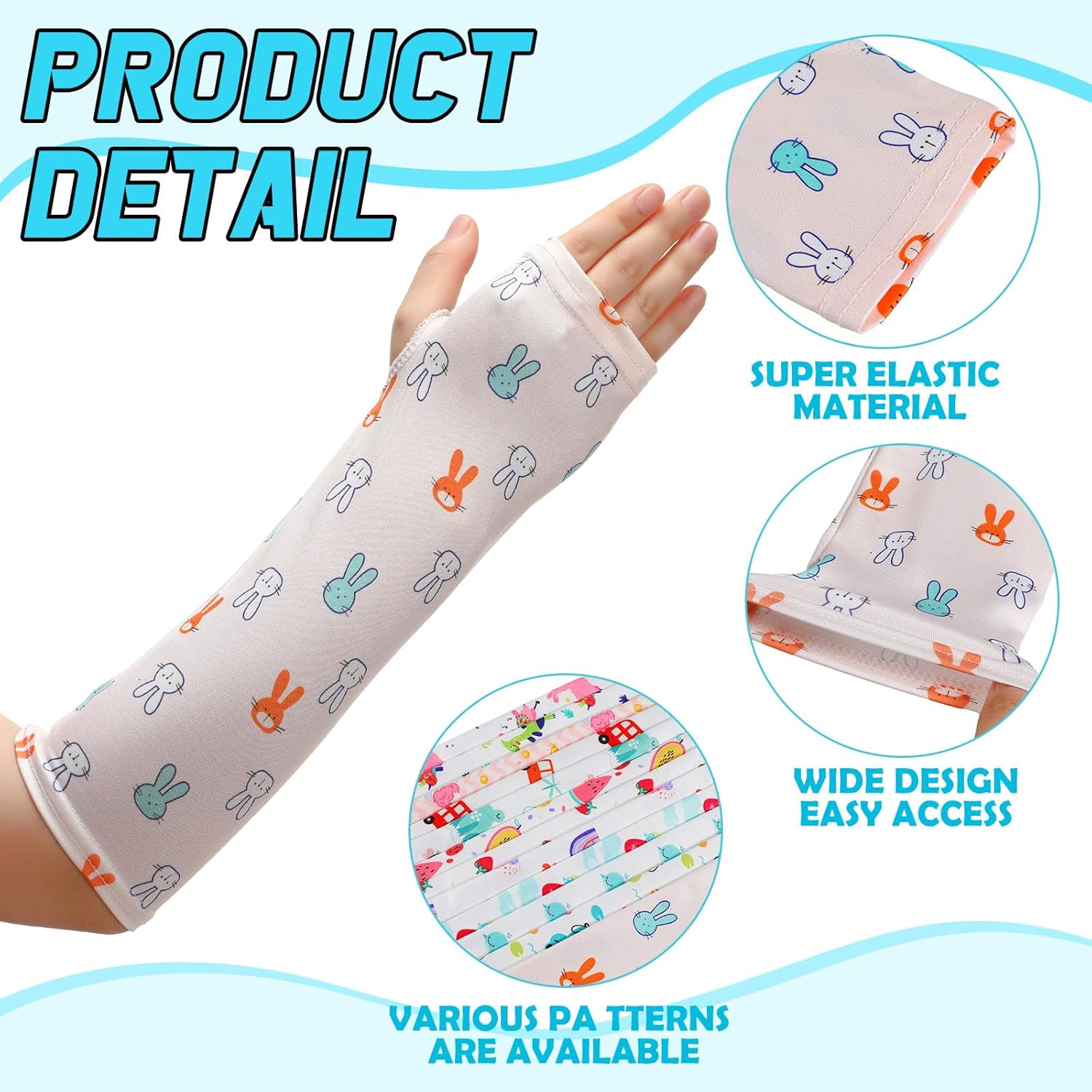 Suhine 12 Pcs Kids Arm Cast Cover Bandage Protector Soft Reusable Elastic Cast Sleeve Arm Decorative Cast Cover Removable Washable Wrist Elbow Protection Cover image number 6