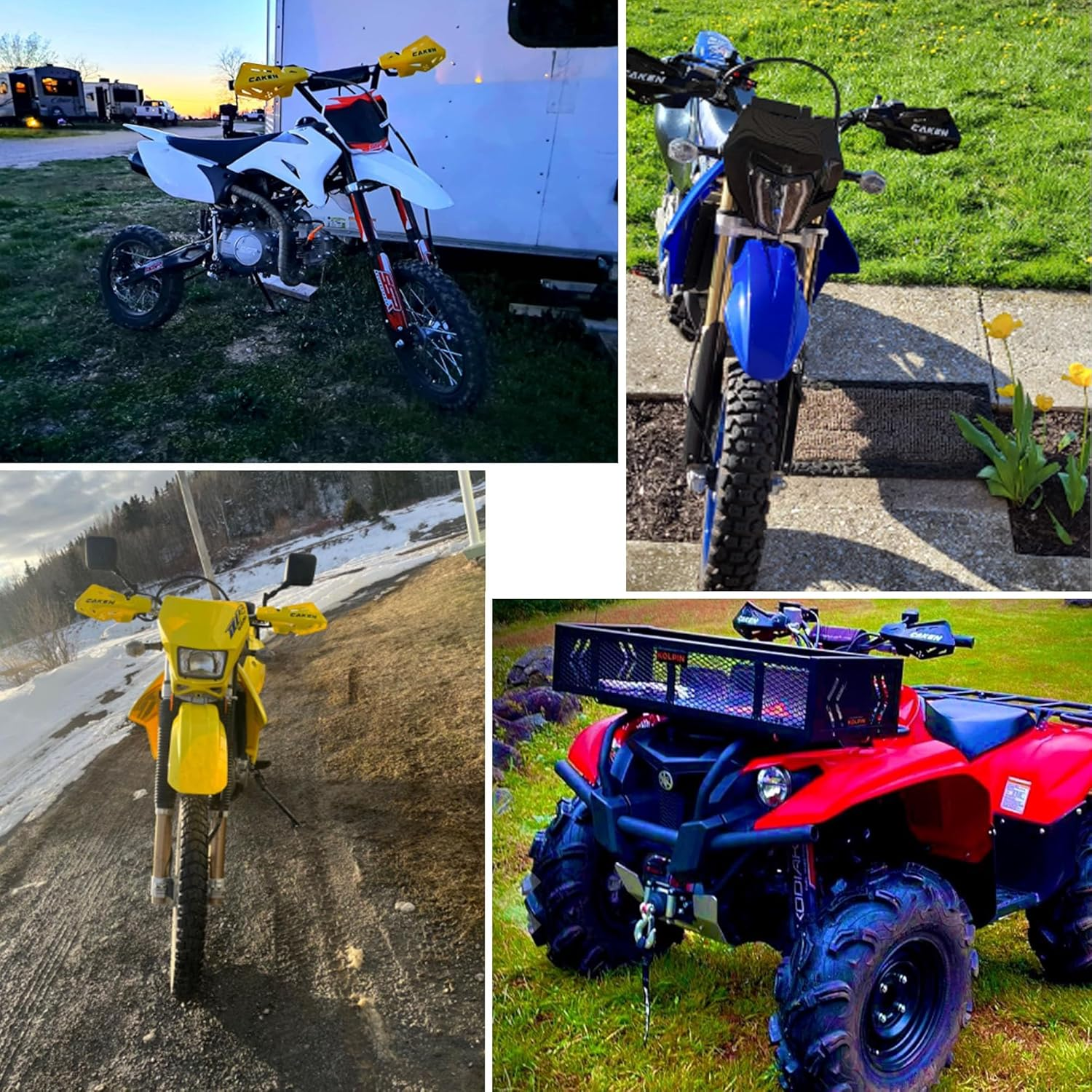 PRO CAKEN Universal 7/8" 22Mm and 1 1/8" 28Mm Handle Bar Hand Guards CNC Bracket for Dirt Bike Motocross ATV Scooter for CRF KLX KX LTR TRX SX SXF EXC XCW Grizzly Hawk 250 Bicycles-Red - Black image number 5