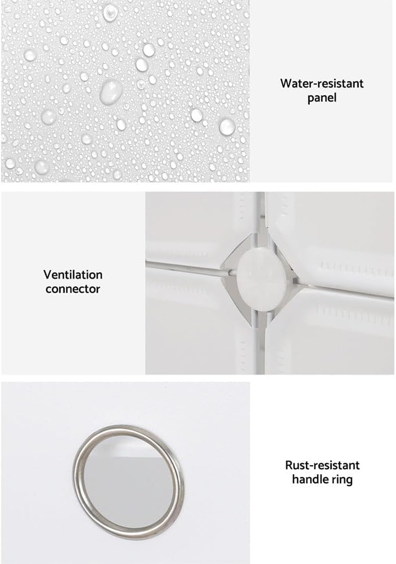 Artiss Shoe Rack Storage Cabinet 12 Cubes DIY Box Drawers Organiser Shoes Shelf Stand White Portable Wardrobe Organizer Hallway Table Home Decor Bedroom Furniture image number 6