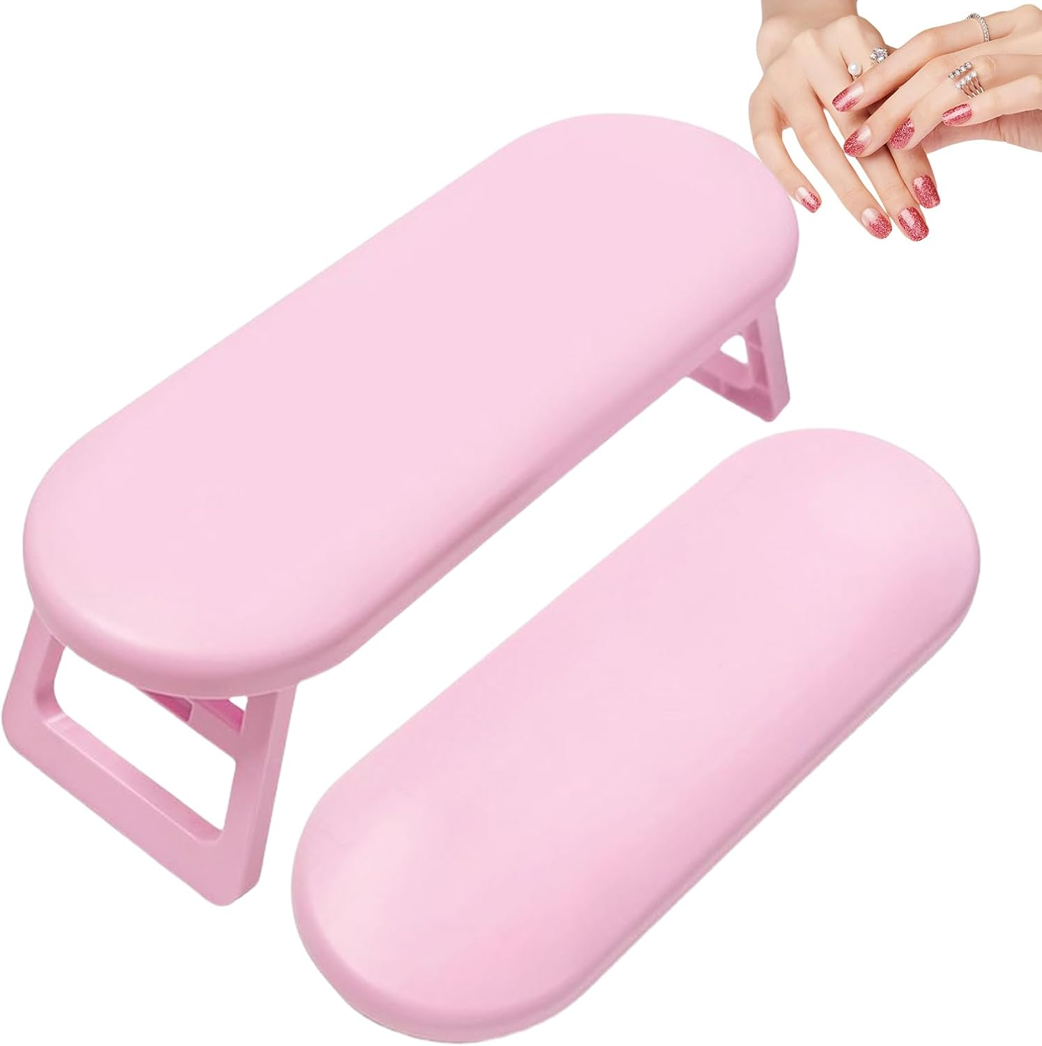 Bomefoi Arm Rest for Nails Foldable - Non-Slip Arm Cushion for Manicure | Ergonomic Adjustable Hand Rest for Work Station Manicure Pedicure Professionals Beginners Home Outdoors