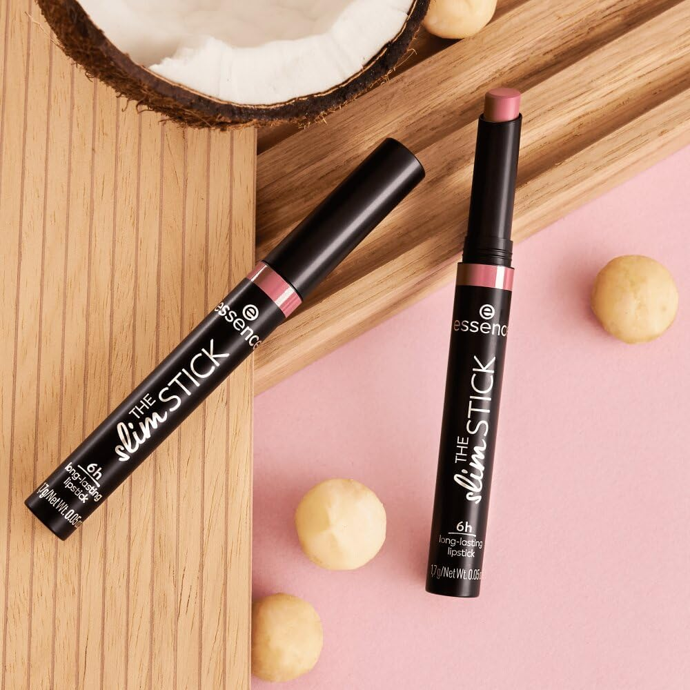 Essence the Slim Stick Lipstick, No. 104, Pink, Long-Lasting, Nourishing, Express Result, Colour-Intensive, Matte, Vegan, Perfume, Alcohol, Parabens, Pack of 2 (1.7 G) image number 2