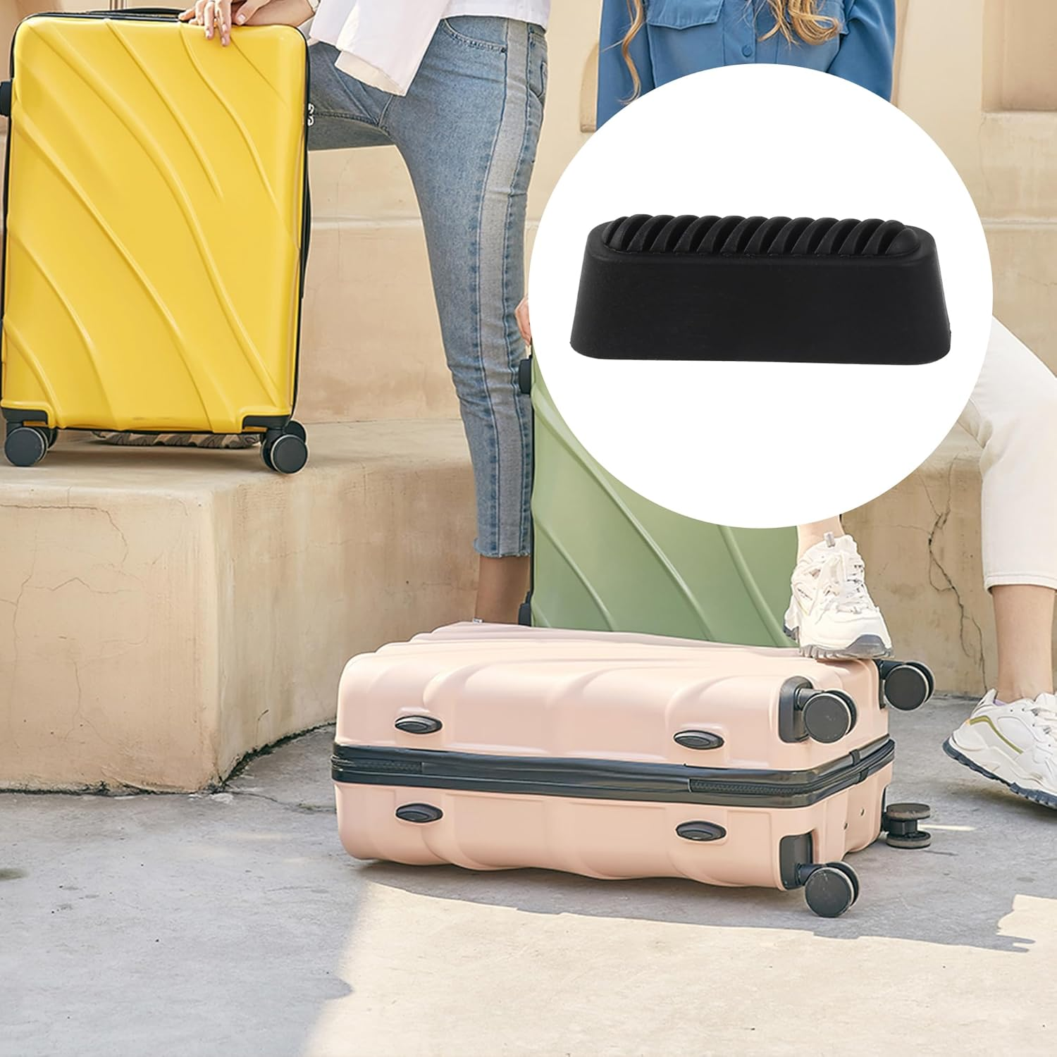 RDEXP 4Pcs Black Feet Pads for Suitcase Luggage Holder Side Feet 4.7 X 1.6Cm image number 3