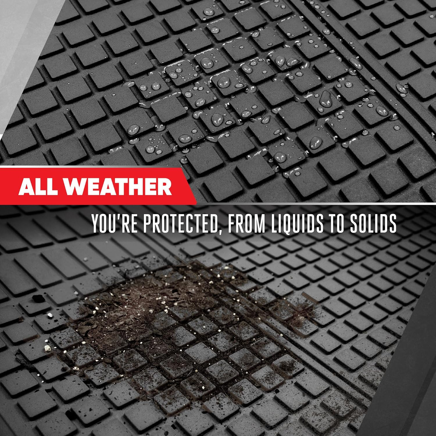 Motor Trend Premium Flextough All-Protection Cargo Mat Liner &ndash; W/Traction Grips & Fresh Design, Heavy Duty Trimmable Trunk Liner for Car Truck SUV, Black (OF-985-BK) - Black image number 6