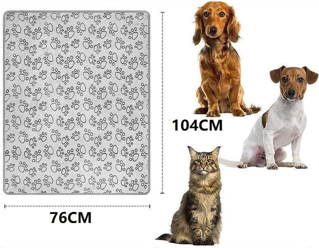 Soft Pet Dog Blanket for Medium Dogs, Cozy Pet Throw with Paws Print for Dogs & Cats, Machine Washable Premium Non Shedding (Gray, 104 * 76CM) image number 1