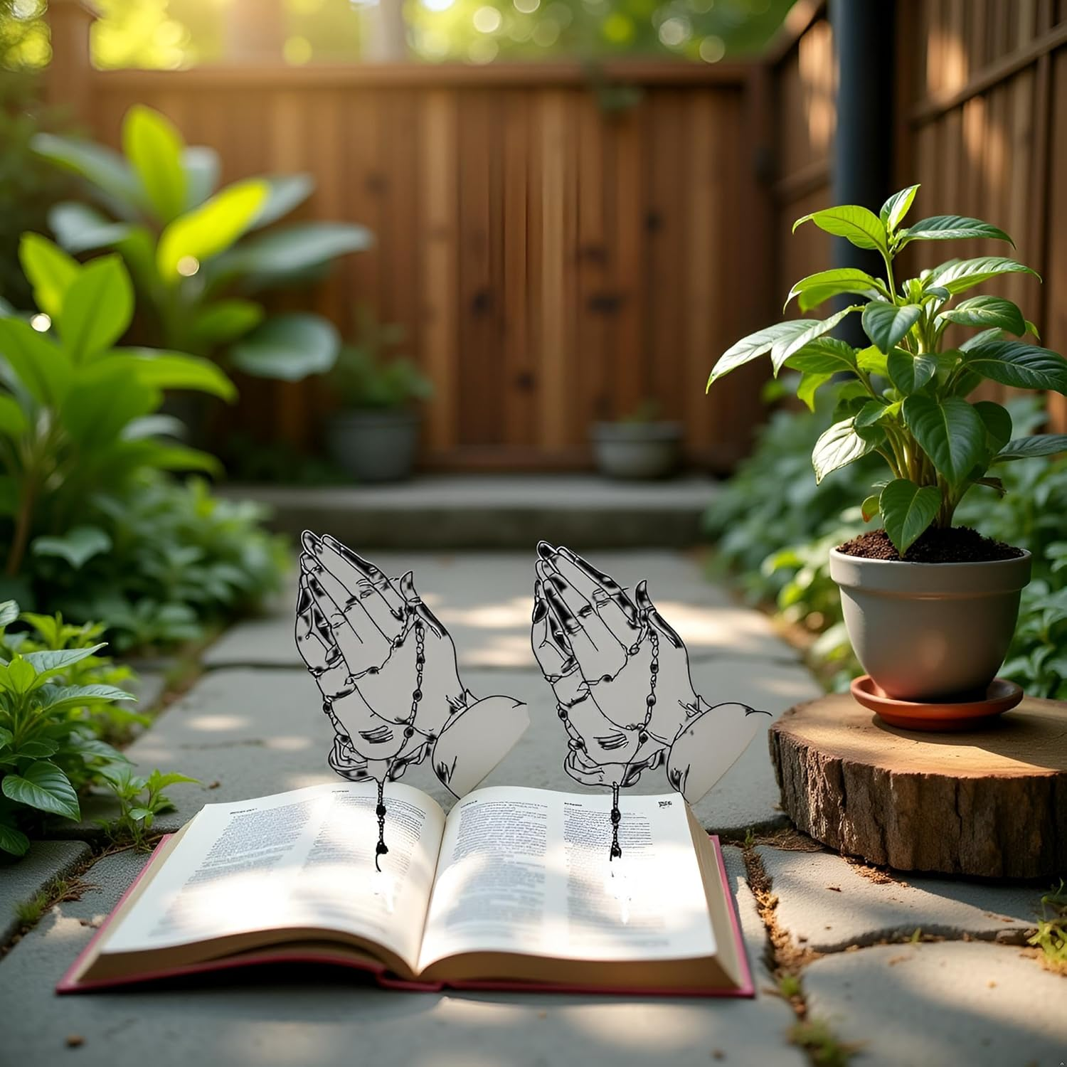 2 Pcs/Set White Hands Praying Pearl Jesus Car Sticker, Personalized Rosary Car Sticker, Waterproof Christ Decal Stickers for Laptop Motorcycle Door Wall Decoration Automotive Stickers image number 2