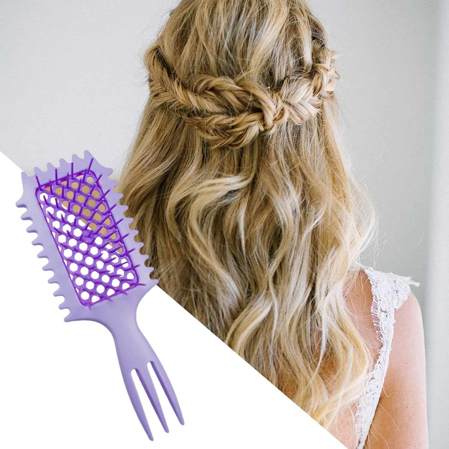 Defining Brush for Curly Hair,Ergonomic Hair Detangling Brush | Curly Hair Brush for Combing and Shaping Curls, Portable Curl Defining Brush image number 1