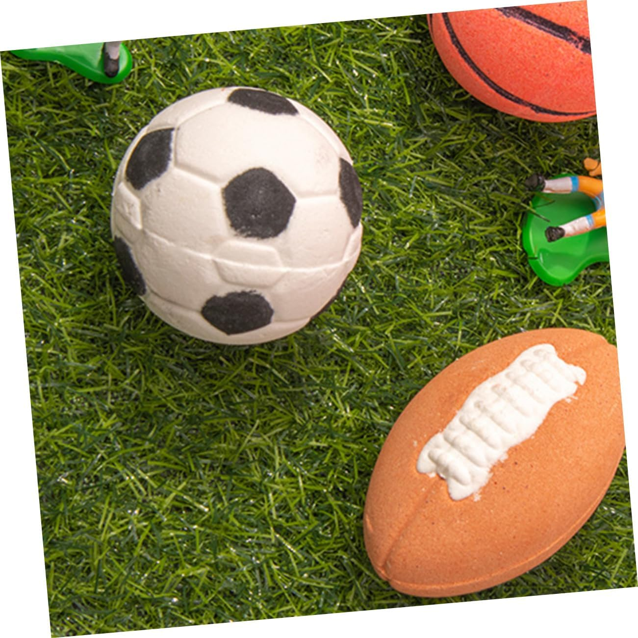 SEWOART 2Pcs Cute Bath Salt Bombs Essential Oil Football Shape Bathing Bomb Natural Shower Salt
