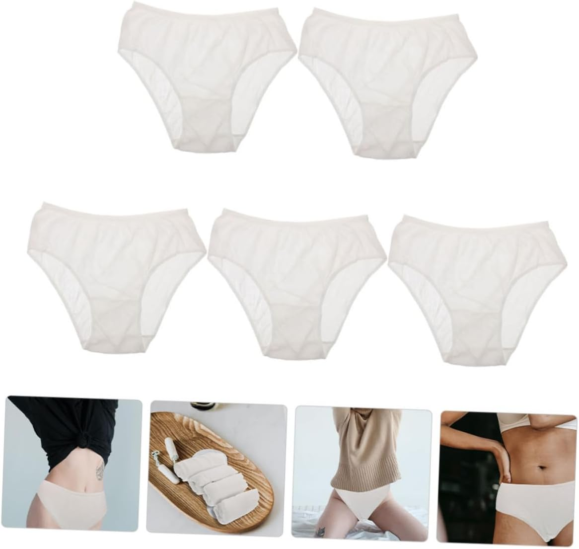 Disposable Cotton Briefs for Pregnant Women Maternity Large Size Xxxl 5Pcs Professional Portable Convenient Underwear for Travel and Postpartum Use image number 1
