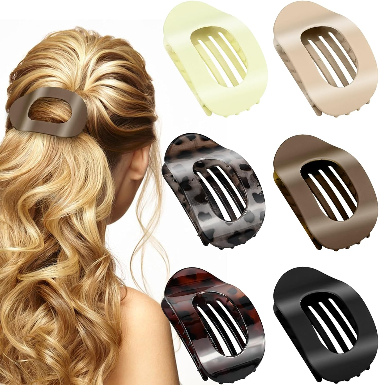 Alethron Pack of 6 Flat Hair Clips for Women, Classic Multi-Colour, Hair Clip, Medium Flat Women'S Hair, Strong Hold Side Hair Clips, Strong Hold for Thick and Thin Hair image number 3